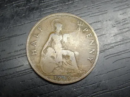фото, 1/2 пенні 1929 Британія