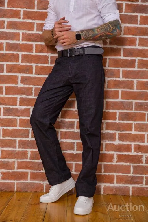 Купити Джинсы мужские с ремнем, цвет грифельный, 194R50300