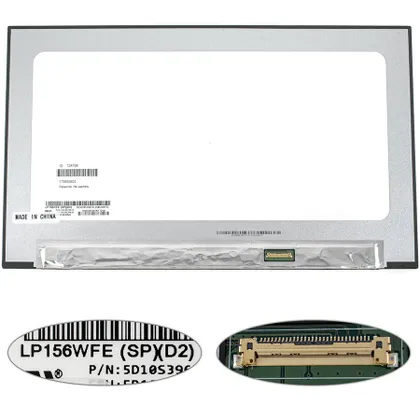 фото, Матриця 15.6" LP156WFE-SPD2 touch (1920 * 1080, 30pin (eDP, IPS), LED, SLIM (без дод. панелі !!!), матова, роз'єм праворуч внизу)
