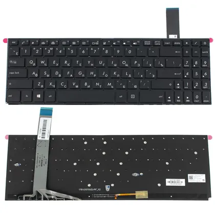 фото, Клавіатура для ноутбука ASUS (X570 series) rus, black, без фрейма, підсвічування клавіш(оригінал)