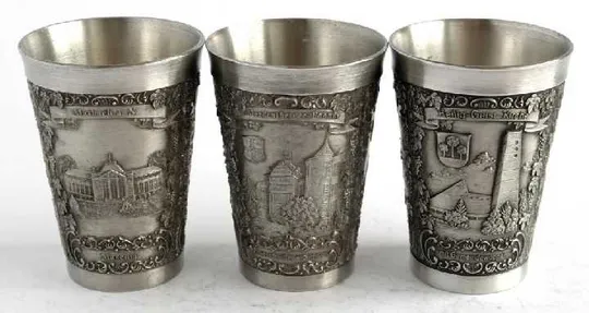 Олов&#039;яні келихи 3 шт., колекція №22, Zinn95%, Germany Інтернет-аукціон