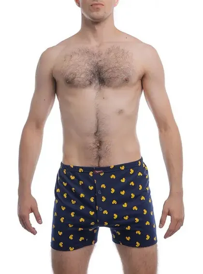 фото, Чоловічі боксери сімейні із 100% бавовни Bono облягаючі МО 000326 принт Качечки сині 62