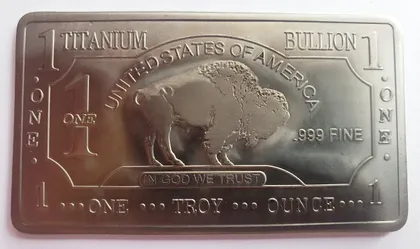 фото, TITANIUM BULLION .999 FINE USA