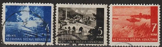 1941 - Хорватія - Пейзажі Mi.54-58 _2,10 € Ціна