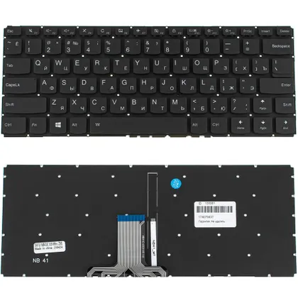 фото, Клавіатура для ноутбука LENOVO (IdeaPad Flex 4-1470, 4-1480), рос, чорна, без фрейма, подсветка клавиш