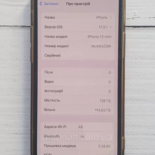 Системна плата Apple iPhone 13 mini A2628 128GB MLK03ZD/A для телефона З аукціону