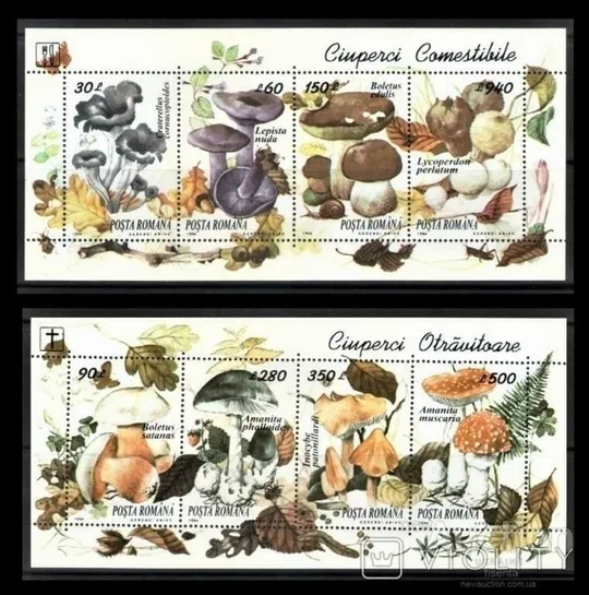 Румунія 1994 Mi BL 292-293 гриби MNH ** Ціна