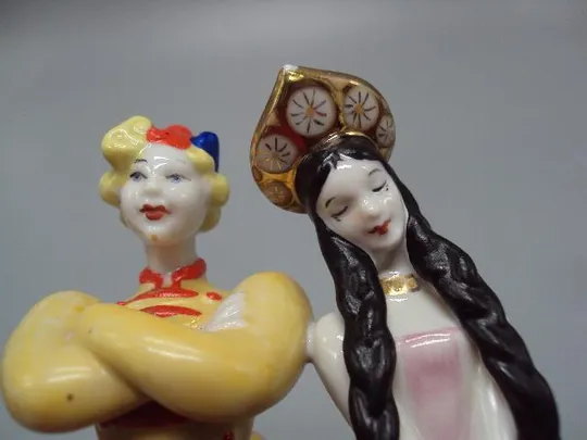 Фигура фарфор Старый Киев сказка конек-горбунок Иванушка-дурачок и царь-девица 19 см целые №10570 Недорого