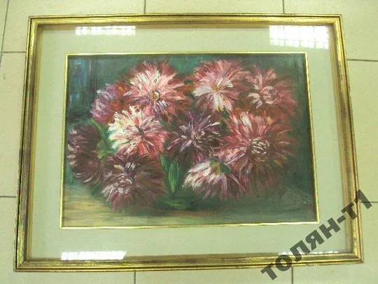 Купити картина Натюрморт цветы пионы Италия. масло ДВП В раме 63,5х49 см №46