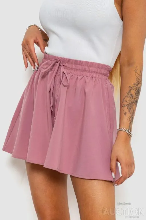 Шорты-юбка однотонные, цвет пудровый, 102R5256 З аукціону