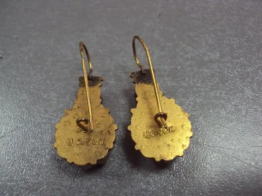 Бижутерия серьги позолота ссср клеймо 6ТЮ Ц4.90К №10499 Характеристики