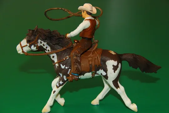 КОВБОЙ З ЛАСО-АРКАНОМ на коні SCHLEICH 90-100мм ФРН ФРГ люкс!! Інтернет-аукціон