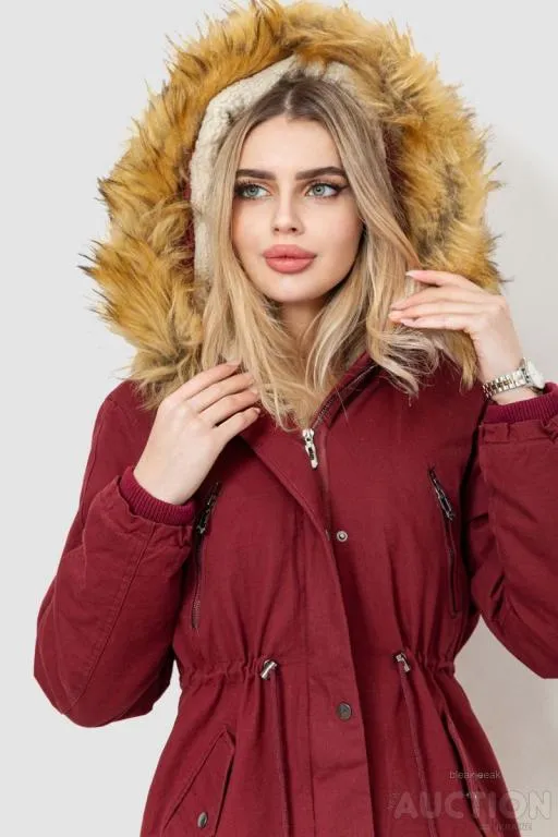 Парка женская зимняя, цвет бордовый, 244R6912 Недорого