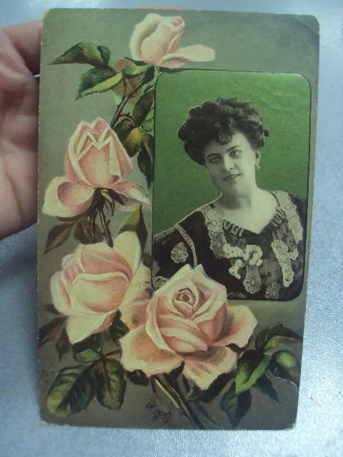 открытка портрет девушки цветы одесса мостовое 1910 №1519 Ціна