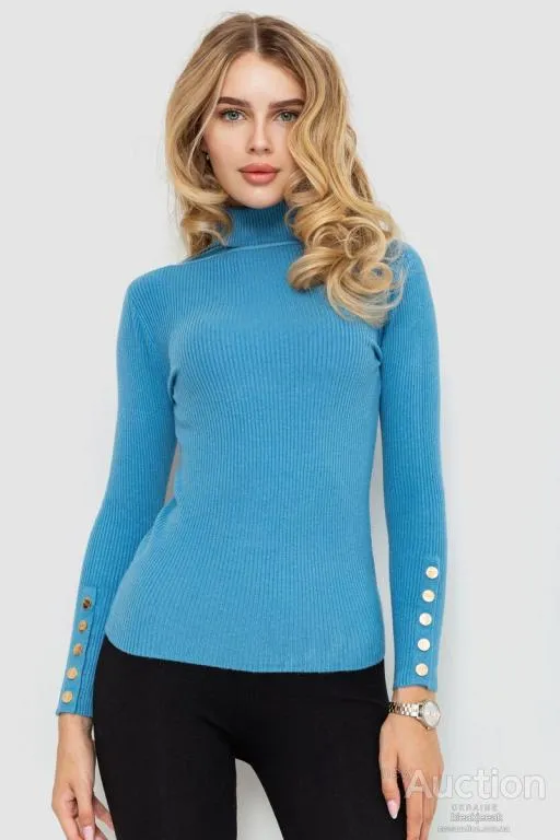 Гольф женский в рубчик, цвет джинс, 204R036 Ціна