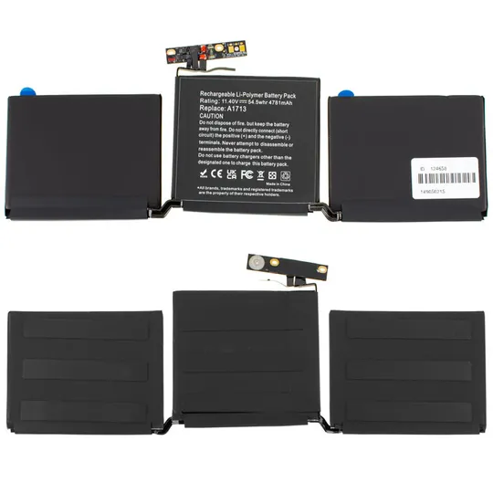Батарея для ноутбука Apple A1713 (A1708 MacBook Pro 13&#039;&#039; Late 2016 - Mid 2017) 11.4V 54.5Wh 4781mAh Black Ціна