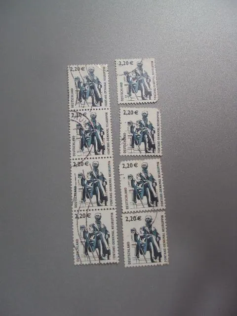 марки Германия 2003 стандарт архитектура Памятник Теодор Фонтане в Нойруппине лот 8 шт гаш №1981 Ціна