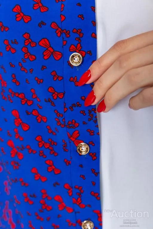 Блуза с принтом, цвет электрик, 230R99-11 Де купити