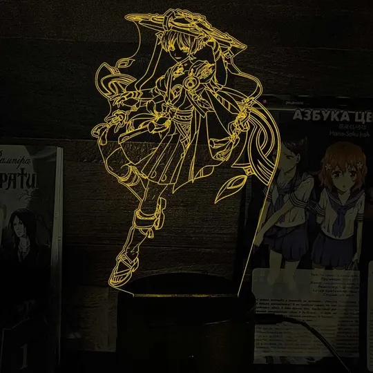 Акриловий світильник-нічник Скарамуча жовтий tty-n002308 Ціна