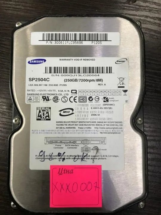 XXX0007 Samsung SP2504C 250GB Sata BF41-00086A Rev. 06 Ціна