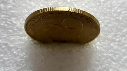 (4630) 50 копійок 1992 1БА(б)с брак по каталогу Володимира Шекені (50 копеек 1992 1БА(а)с по ІТК) Недорого