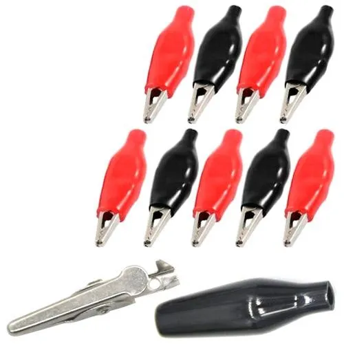 Зажим крокодил 27мм в изоляции, 10шт, на провод под пайку обжим Ціна