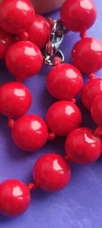 Красивые бусы настоящий коралл 45 см длина, 10 мм диаметр nk233 З аукціону