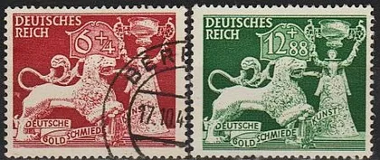 фото, 1942 - Рейх - Ювелірне мистецтво Mi.816-17 _5.0 € _ гаш