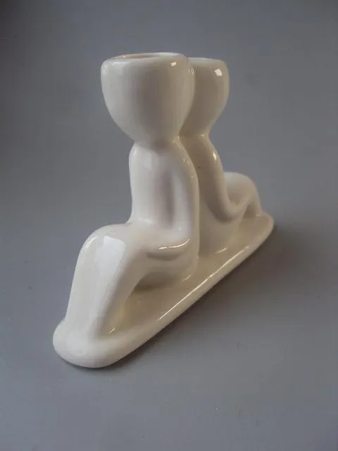 Фигура фарфор подсвечник миниатюра пара сидит №10352 Продаж