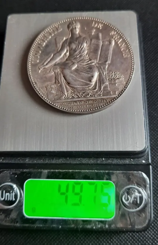 медаль 19 століття Університет Франції 1886 р. МЕДАЛЬ срібло рідкість Чудовий стан! Велика- Майже 50 грам! Інтернет-аукціон