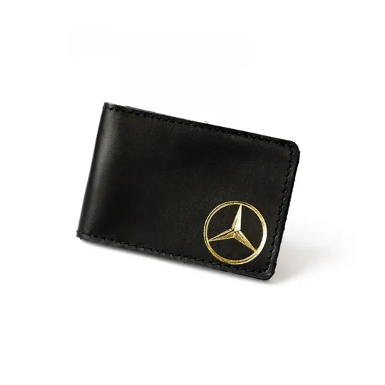 Обкладинка для автодокументів з логотипом &quot;MERCEDES&quot; чорна з позолотою. Ціна