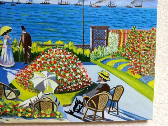 Картина Терраса в Сент-Адрессе копия Клода Моне 50*40 см. Холст масло ручная работа. Продаж