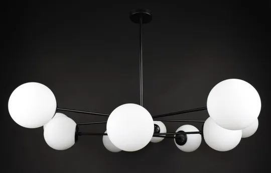 Люстра потолочная на 10 лампочек 27783 Черный 40-70х116х116 см. Де купити