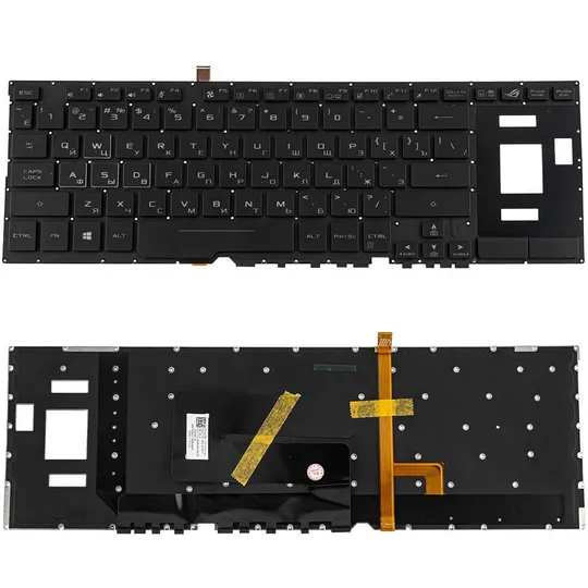 Клавіатура для ноутбука ASUS (GX531 series) rus, black, без кадру, підсвічування клавіш (RGB 16 pin) Ціна