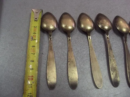 чайные кофейные ложки эмаль серебро 875" ссср лот 6 шт вес 92,48 г №330 Недорого