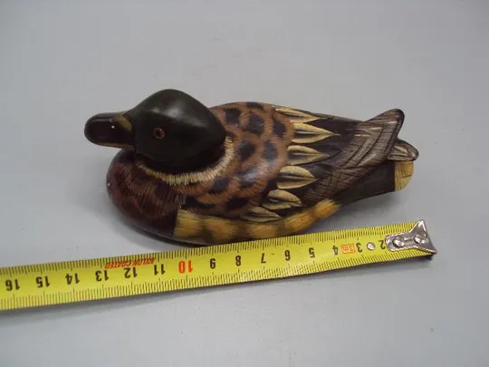 Фигура утка дерево статуэтка уточка селезень высота 5,5 см, длина 13 см №3 З аукціону