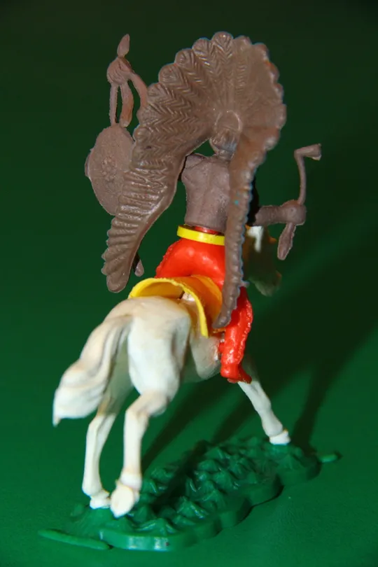 свопет ВОЖДЬ ІНДІАНЕЦЬ ЗІ СПИСОМ ТА ТОМАГАВКОМ НА КОНІ индеец 50-54мм Гонконг копія BRITAINS З аукціону