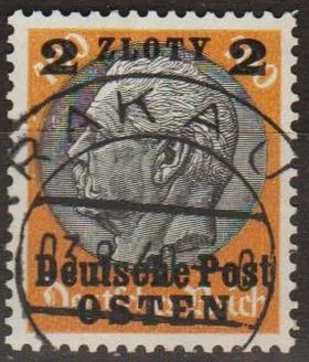 фото, 1939 - Рейх - GG - Надрук 2 zl Mi.13 _13,0 €