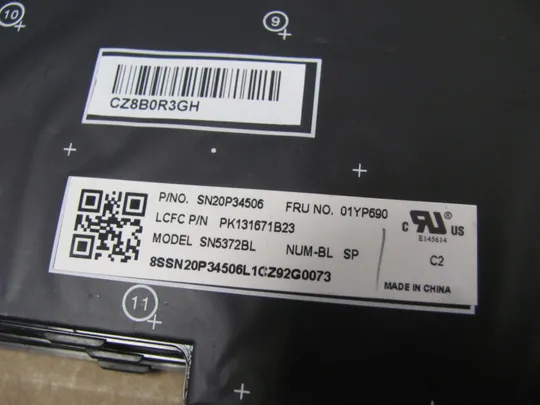 576-5 клавіатура з підсвіткою 01YP612 01YP686 PK131671B16 для Lenovo Thinkpad  E580 E585 E590 E595 T590 L580 L590 P52 P53 P53S P72 P73 оригінал Характеристики