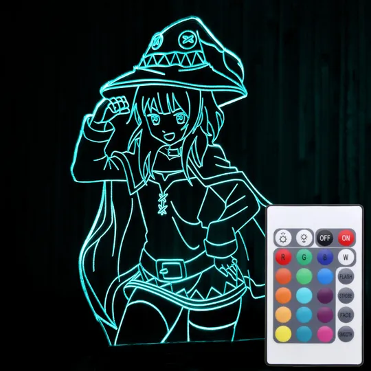 Акриловий світильник-нічник з пультом 16 кольорів Мегумін (Megumin) tty-n001022 Ціна