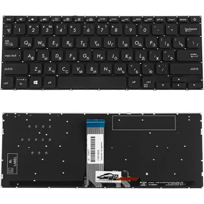 фото, Клавіатура для ноутбука ASUS (X412 series) rus, black, без фрейму, підсвічування клавіш