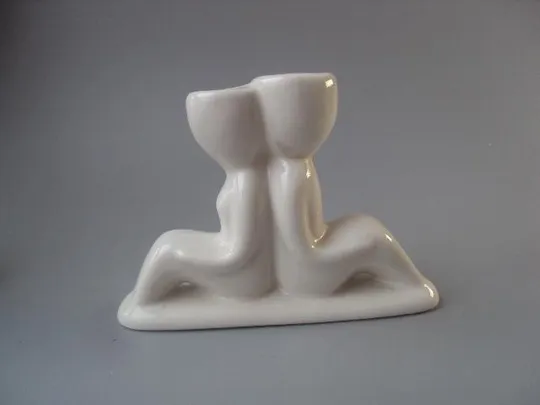 Фигура фарфор подсвечник миниатюра пара сидит №10352 Ціна