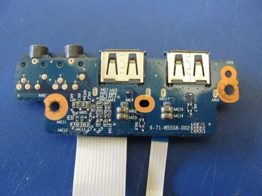 Купити №54-13 Плата USB, AUDIO 6-71-W55S8-D02 для TERRA (CLEVO) MOBILE 1529H 1220327 оригінал