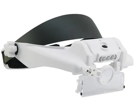 Купити Лупа бінокулярна налобна,5 змінних лінз, з Led-підсвіткою, лінзи пластик (MG81000G)