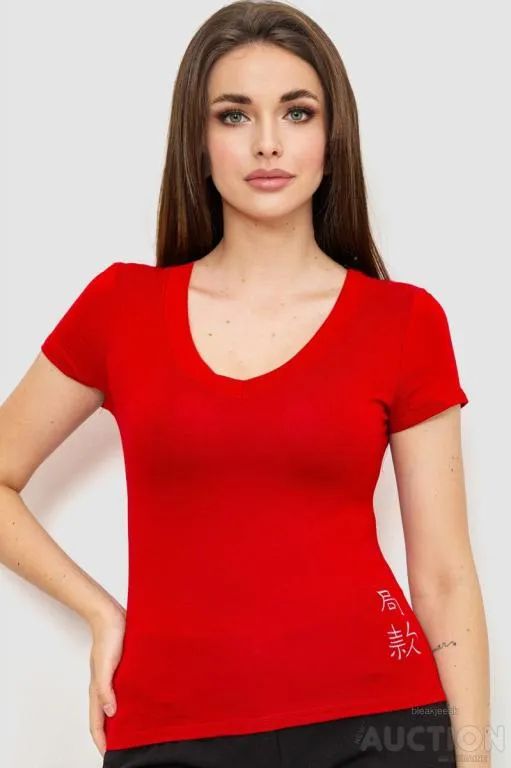 Футболка женская, цвет красный, 186R528 Ціна