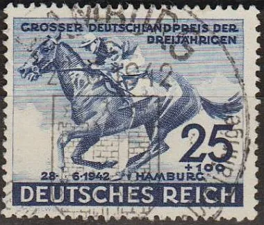 фото, 1942 - Рейх - Перегони в Гамбурзі Mi.814 _15,0 € _гаш