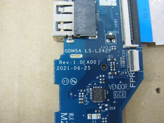 749-25 плата USB LAN GDM5A LS-L242P 0YGVVN NBX0002VW00 NBX0002VU00  для Dell Inspiron/Vostro 15 3510 3511 3515 3520 3521 3525 оригінал Продаж