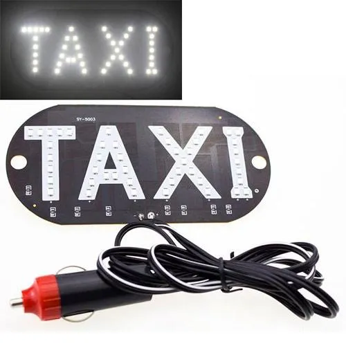 Автомобильное LED табло табличка Такси TAXI 12В, белое в прикуриватель Ціна