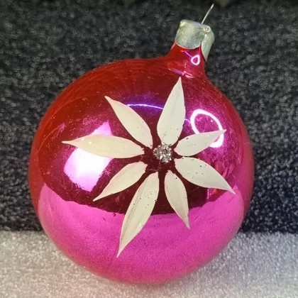 фото, Елочная игрушка «шар с  росписью» (ссср)