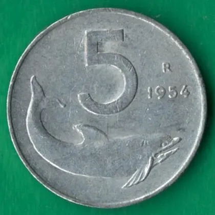 фото, 5 лір 1954 року Італія [М]